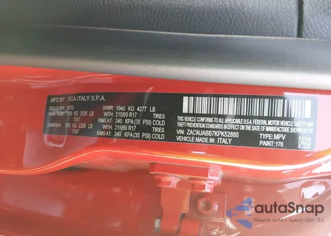 2019 Jeep Renegade Latitude Fwd z USA, uszkodzony, nr VIN ZACNJABB7KPK52880